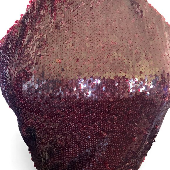 TOBI Backless Sparkly Sequin Cami Party Top Deep Red Size Small - Picture 4 of 5
